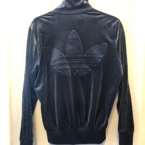 Adidas Original Velour Track Jacket (Navy Blue)